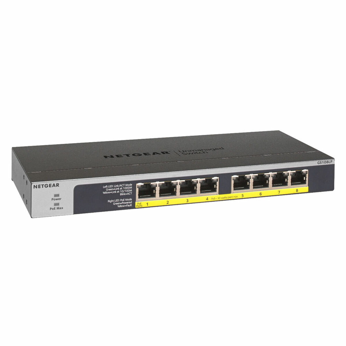 Kytkin Netgear GS108LP-100EUS RJ-45